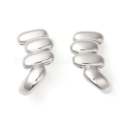 変色しない304ステンレススチールツイストスタッドピアス  ステンレス鋼色  24x13mm&nbsp;EJEW-K244-41P
