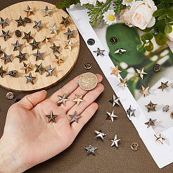 100Pcs 4 Colors Alloy Star Lapel Pin Back Brooch&nbsp;JEWB-FH0003-01