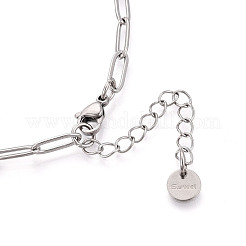 304ステンレススチールペーパークリップチェーンネックレス  ステンレス鋼色  19.69インチ（50cm）&nbsp;NJEW-D045-14P-02