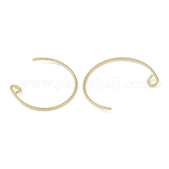 真鍮のピアスフック  ゴールドカラー  22x20.5x0.8mm  穴：2.5mm&nbsp;KK-C069-02G