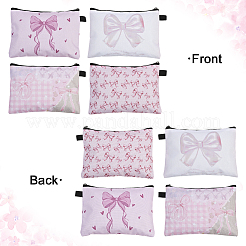 4Pcs 4 Styles Rectangle with Bowknot Printed Polyester Cosmetic Zipper Pouches&nbsp;ABAG-SP0001-51B