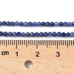 天然石ソーダライトビーズ連売り  多面カットラウンド  2~2.5mm  穴：0.5mm  約177~180個/連  15.24''（38.7cm）〜15.75''（40cm）&nbsp;G-D306-A01-2mm-B