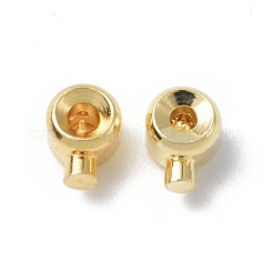 真鍮製つぶし玉カシメ玉  コラム  18KGP本金メッキ  4x3x2.5mm  穴：1mm&nbsp;X-KK-P223-35G