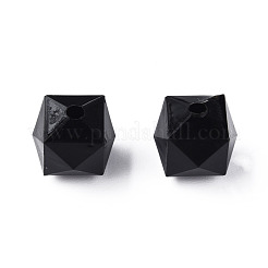 透明なアクリルビーズ  多面カット  キューブ  ブラック  10x11x11mm  穴：2mm  約670個/500g&nbsp;MACR-S373-132-B12