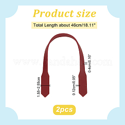 PU模造革をバッグストラップに縫い付けます  DIYの財布作り用品  暗赤色  46x1.55~2.55x0.4cm  穴：1.2mm&nbsp;FIND-WH0110-495B