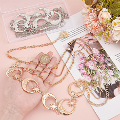 2Pcs 2 Colors Alloy Moon & Sun Link Chain Belts&nbsp;AJEW-GO0001-77