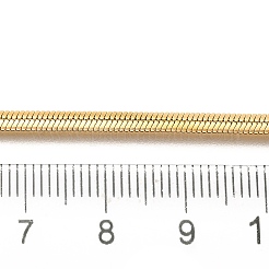 3mm ステンレススチール フラット スネーク チェーン ネックレス メンズ レディース  長持ちメッキ  ゴールドカラー  16.14~17.72インチ（41~45cm）&nbsp;NJEW-G160-03G