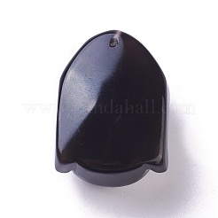 天然石オブシディアンペンダント  仏頭  33x24x16mm  穴：1.2mm&nbsp;G-I226-11A