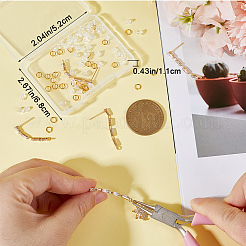 6Pcs Brass Pave Clear Cubic Zirconia Rectangle Tassel Stud Earring Findings&nbsp;DIY-CN0002-77