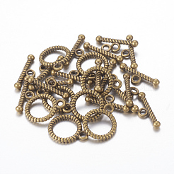 チベット風合金マンテル  カドミウムフリー＆ニッケルフリー＆鉛フリー  アンティークブロンズ  リング：13x16mm  バー：6x18mm  穴：2mm.&nbsp;MAC2016-NF