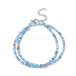 Glass Seed Beaded Two Loops Wrap Bracelet for Women&nbsp;BJEW-JB09216