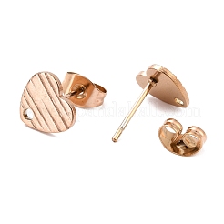 Ion Plating(IP) 304 Stainless Steel Stud Earring Findings&nbsp;STAS-I183-03A-RG