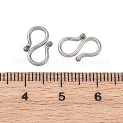 変色しない304ステンレススチールのS字フック留め具  ネックレス  ブレスレット作り  ステンレス鋼色  12x8.5x1.5mm&nbsp;STAS-R157-03P
