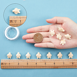 40個の亀の手作り磁器ビーズ  DIYストレッチブレスレット作成キット用の1ロールの強力な伸縮性ビーズ弾性糸付き  バリーウッド  19x15x8.5mm  穴：2mm&nbsp;DIY-SC0015-62B