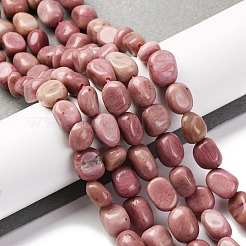 天然石ロードナイトビーズ連売り  ナゲット  タンブルストーン  7~12x6~8x5~7mm  穴：1mm  約43~44個/連  15.47~15.63''（39.3~39.7センチメートル）&nbsp;G-G146-A06-01