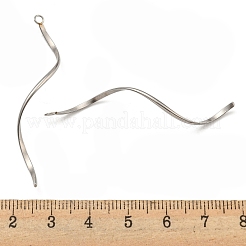 変色しない304ステンレススチールペンダント  ツイストバーチャーム  ステンレス鋼色  49x16.5x1mm  穴：2mm&nbsp;STAS-F230-04P-B