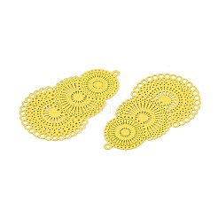 スプレー塗装された430ステンレススチールペンダント  ティアドロップ  きいろ  40x24.5x0.3mm  穴：1.2mm&nbsp;STAS-N121-01B
