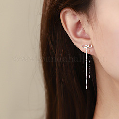 蝶結びのスターリングシルバータッセルスタッドピアス925個  銀  48.49x11.44mm&nbsp;FS-WGF533A-01