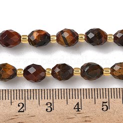 天然のレッドタイガーアイビーズ連売り  多面カット  ライス  シードビーズで  染め＆加熱  7.5~8x6~7.5mm  穴：0.8~1mm  約36~40個/連  15.55~15.75''（39.5~40センチメートル）&nbsp;G-F809-A18-01