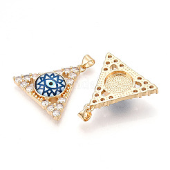 Brass Micro Pave Clear Cubic Zirconia Pendants for Women&nbsp;KK-T070-90A-07