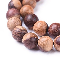 天然ウッドビーズ連売り  ラウンド  サドルブラウン  8mm  穴：1.2mm  約50個/連  15.7インチ（40cm）&nbsp;WOOD-F008-04-C