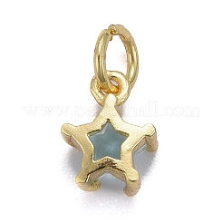Brass Micro Pave Cubic Zirconia Pendants&nbsp;KK-P192-10-G02