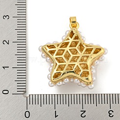 Rack Plating Brass & ABS Plastic Imitation Pearl Pendants&nbsp;X-KK-N255-03C-G-RS