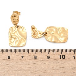 Ion Plating(IP) 304 Stainless Steel Twist Rectangle Dangle Stud Earrings for Women&nbsp;EJEW-E199-16G