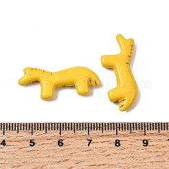 合成ターコイズビーズ  馬  染め  きいろ  12.5~13x28.5~29x4~4.5mm  穴：1.2mm&nbsp;G-B158-01F