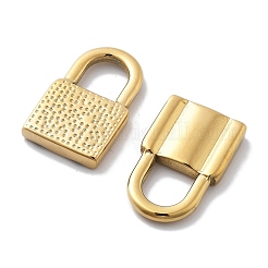 PVD真空メッキ304ステンレスペンダント  南京錠チャーム  18KGP本金メッキ  20x12.5x3mm  穴：7x6mm&nbsp;STAS-R130-28G