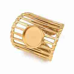 304 Stainless Steel Cuff Rings Ring Components&nbsp;SA-CBA098D-01G-B