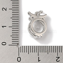 Rack Plating Brass Micro Pave Clear Cubic Zirconia Charms&nbsp;KK-B092-27P