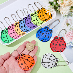 11Pcs 11 Colors PVC Plastic Ladybug Pendant Decorations&nbsp;HJEW-SC0003-23