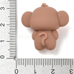 動物をモチーフにしたシリコンビーズ  焦点ビーズ  サル  26x26.5x15.5mm  穴：2.7mm&nbsp;SIL-E013-03N