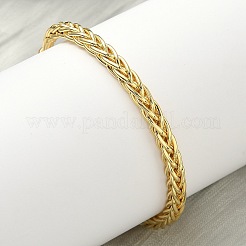 Brass Wheat Chain Cuff Bangles&nbsp;BJEW-F513-05G