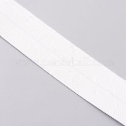 （訳あり商品：黄ばみ）  平らな弾性ゴムバンド  ホワイト  25mm  約5.46ヤード（5m）/バンドル&nbsp;OCOR-XCP0001-08