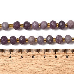 天然レピドライトビーズ連売り  ファセットロンデルビーズ  シードビーズで  8x6~6.5mm  穴：1mm  約23~24個/連  7.68''（19.5cm）〜8.07''（20.5cm）&nbsp;G-D105-B08