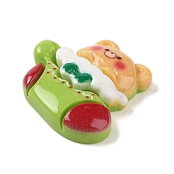 動物のクリスマスソックステーマ不透明樹脂デコデンカボション  クマ  22.5x23.5x6.5mm&nbsp;RESI-S397-03A