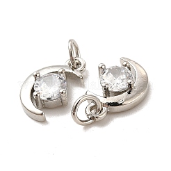 Rack Plating Brass Micro Pave Clear Cubic Zirconia Pendants&nbsp;KK-E081-11P