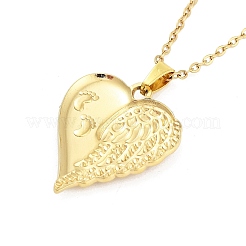 Heart with Wing 304 Stainless Steel Pendant Necklaces&nbsp;NJEW-G083-03A-G