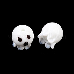 ハロウィーンの手作りランプワークビーズ  ゴースト  17x15.5x16.5mm  穴：1.8mm&nbsp;LAMP-Z016-01G