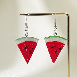 Alloy Acrylic Watermelon Dangle Earrings for Women&nbsp;WG7FCE1-01