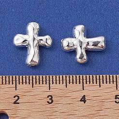 合金のスペーサービーズ  長持ちメッキ  クロス  銀  13.5x12x4mm  穴：1mm&nbsp;FIND-B029-41S