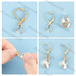 50Pcs 304 Stainless Steel Leverback Earring Findings with Pendant Bails&nbsp;STAS-BBC0001-52G