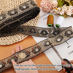10 Yards Organza Embroidery Flower Ribbons with Paillettes&nbsp;SRIB-WH0011-202A
