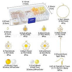 DIY Alloy Enamel Flower & Acrylic Beads Dangle Earring Making Kits&nbsp;DIY-FS0006-31