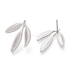 Non-Tarnish 304 Stainless Steel Leaf Stud Earrings for Women&nbsp;LS-EJEW-F300-11P