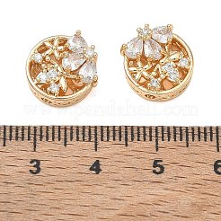 Brass Micro Pave Clear Cubic Zirconia Beads&nbsp;CU-CBAB0CF-06G
