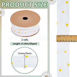 Flower Pattern Polyester Ribbons&nbsp;OCOR-WH0082-503B