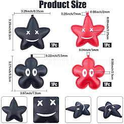 4Pcs 4 Styles Imitation Leather Pendants&nbsp;FIND-CL0001-25